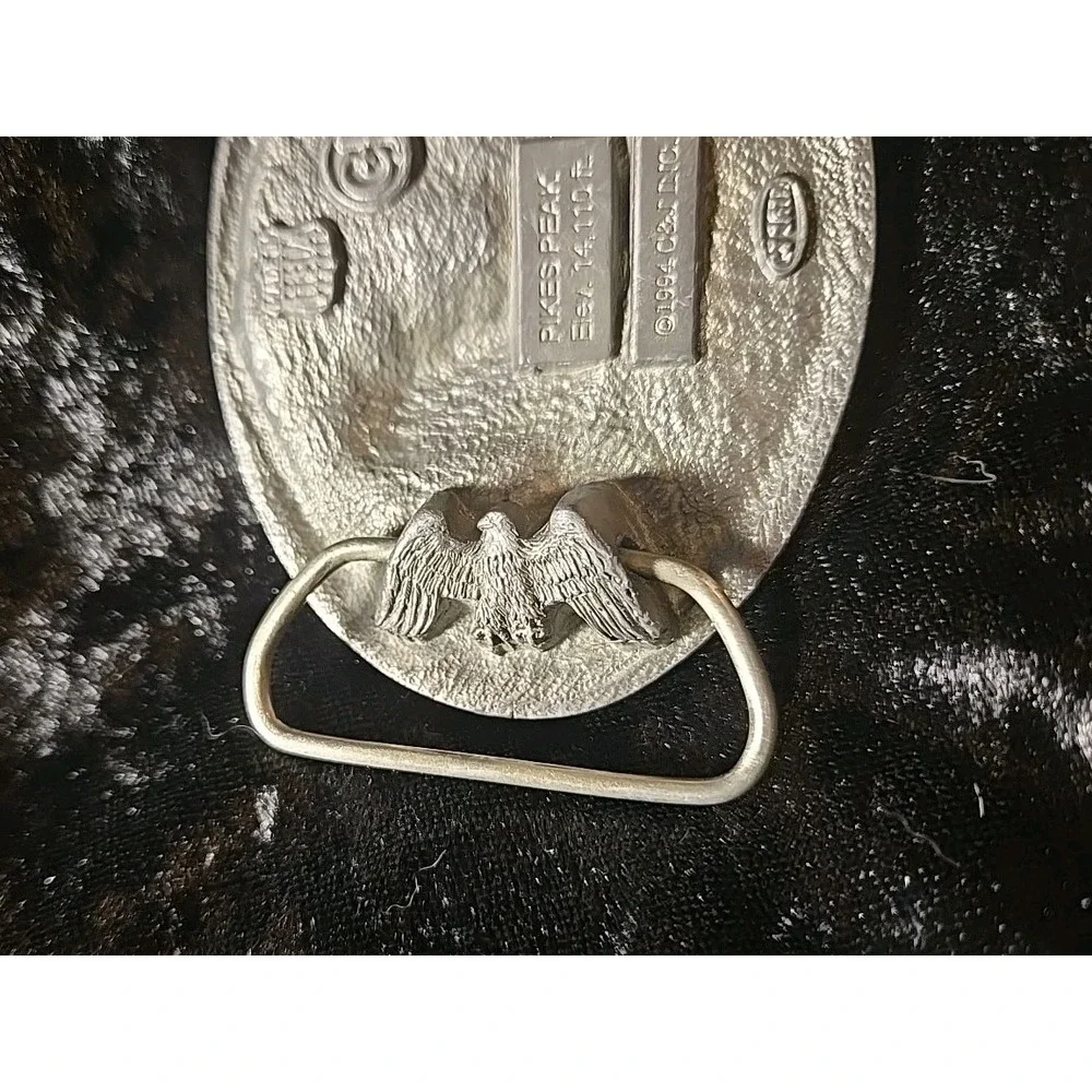 Vintage Arizona Bald Eagle Belt Buckle (1994) C&J Inc - Made In USA - Pikes Peak